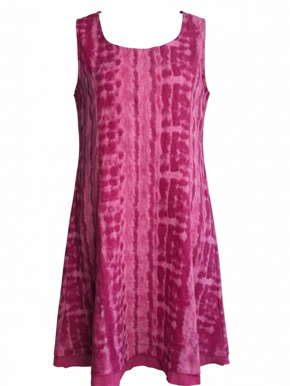 Allegra Masetti Firenze Pink Linen Tie-Dye Dress Small